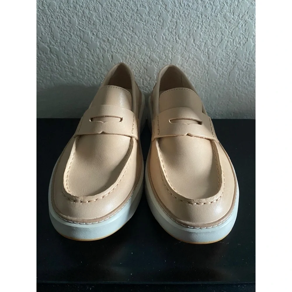 Cole Haan GrandPrø Topspin Vachetta Leather Barley Beige Ivory Penny Loafer 7M